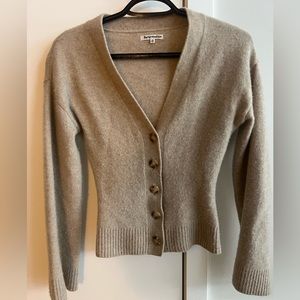 Reformation ‘Novera’ Wool Regenerative Oatmeal Cardigan - XS